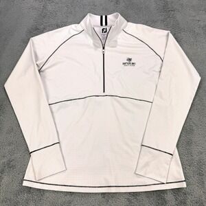 FootJoy 1/4 Zip Pullover Women M White Performance All Over Graphic‎ Long Sleeve
